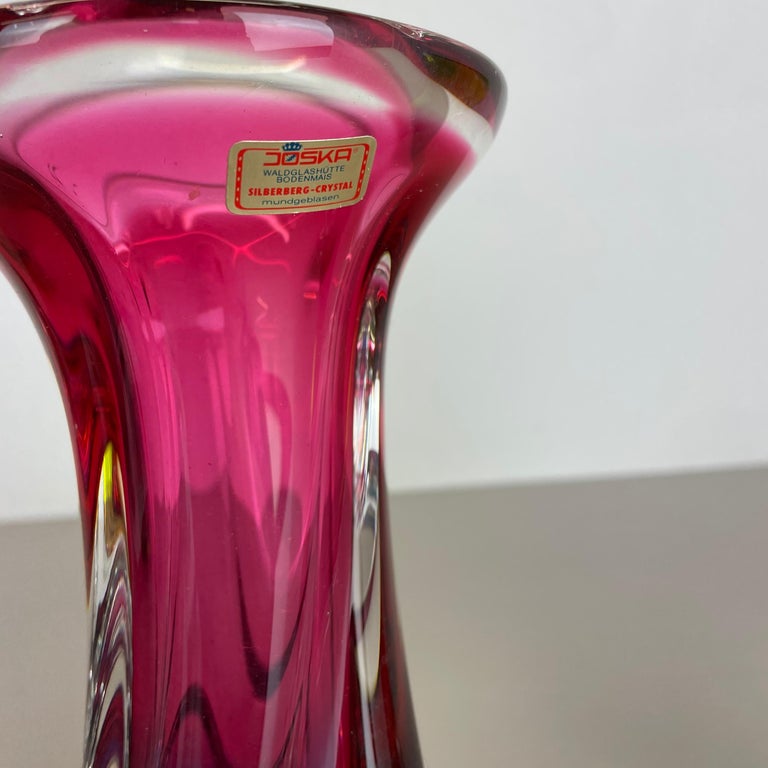set of 2 Vintage Hand Blown Crystal Glass Vase by Joska, Germany, 1970s For Sale 5