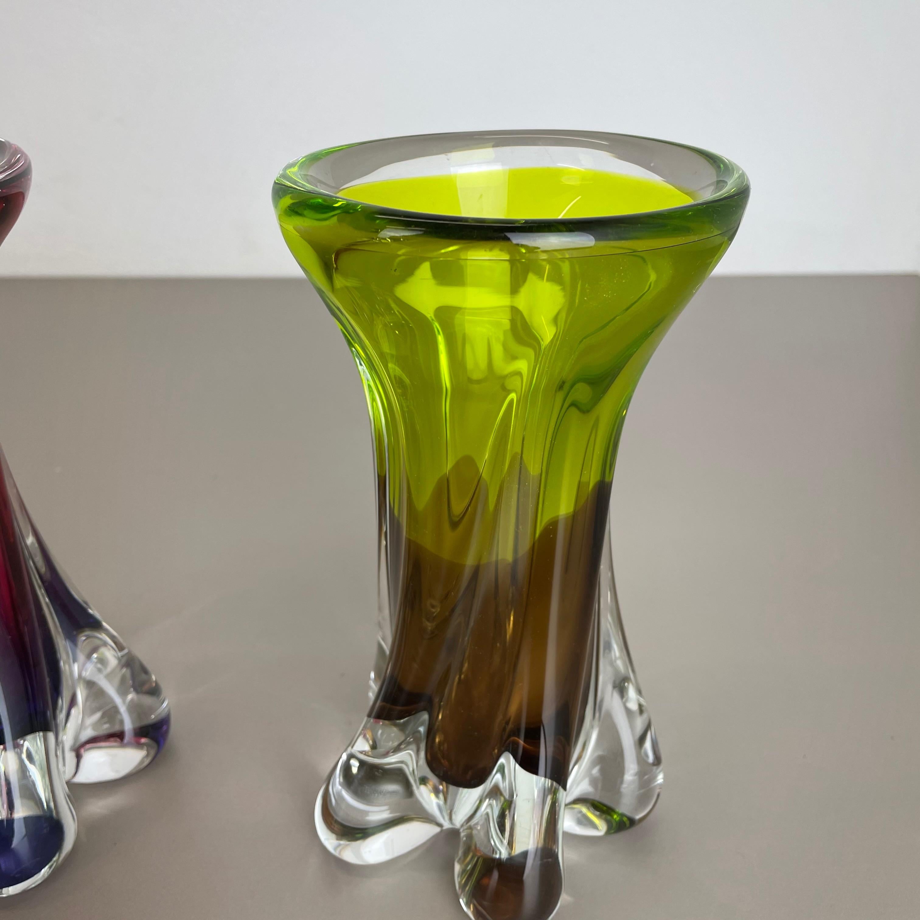 set of 2 Vintage Hand Blown Crystal Glass Vase by Joska, Germany, 1970s For Sale 3