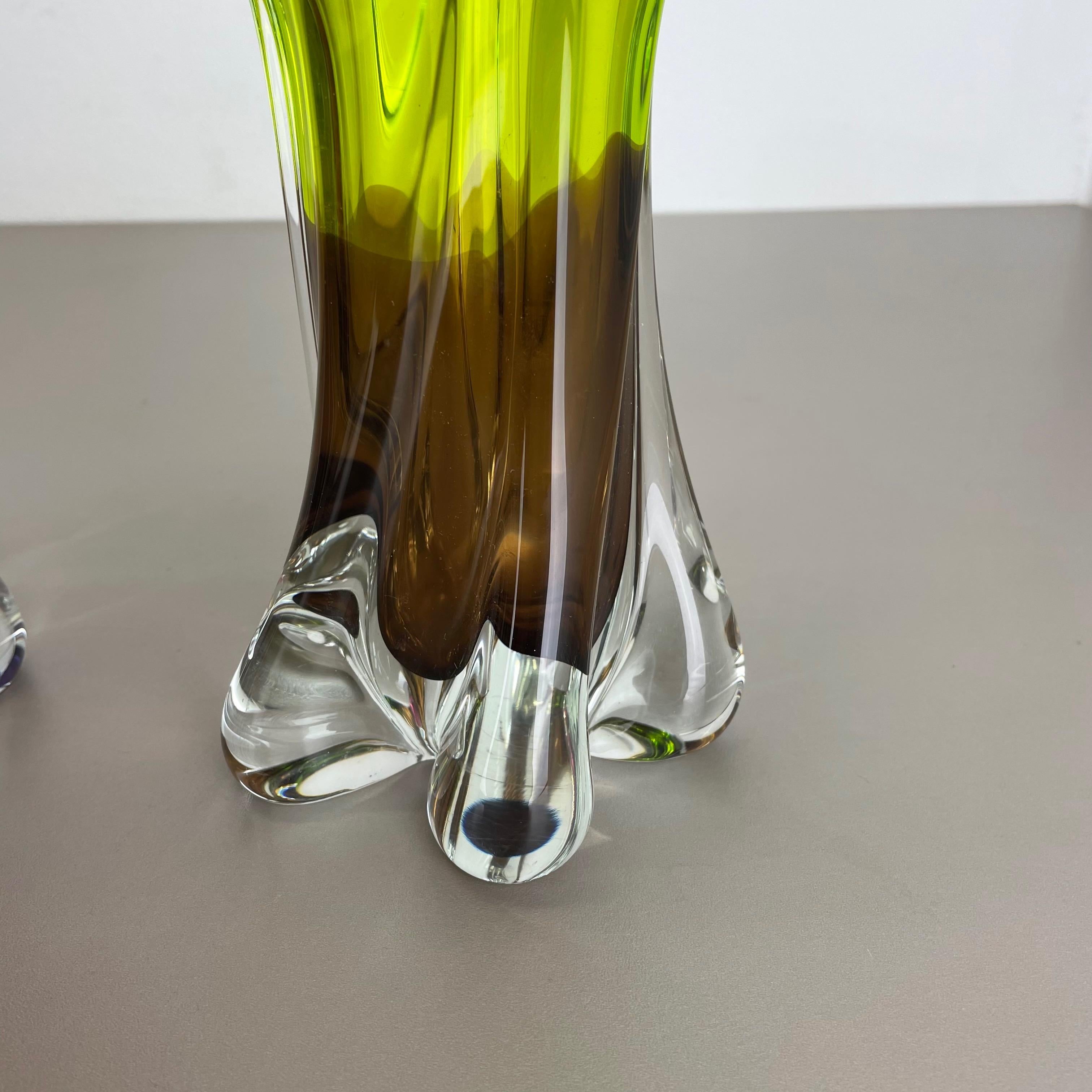 set of 2 Vintage Hand Blown Crystal Glass Vase by Joska, Germany, 1970s For Sale 4