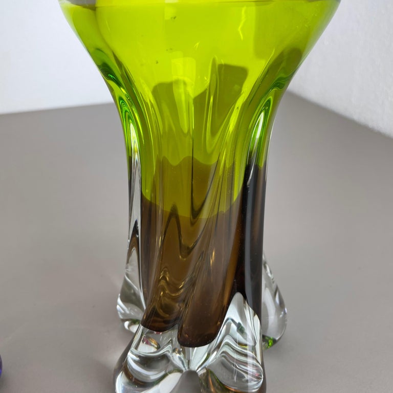 set of 2 Vintage Hand Blown Crystal Glass Vase by Joska, Germany, 1970s For Sale 10