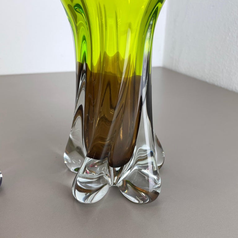 set of 2 Vintage Hand Blown Crystal Glass Vase by Joska, Germany, 1970s For Sale 11