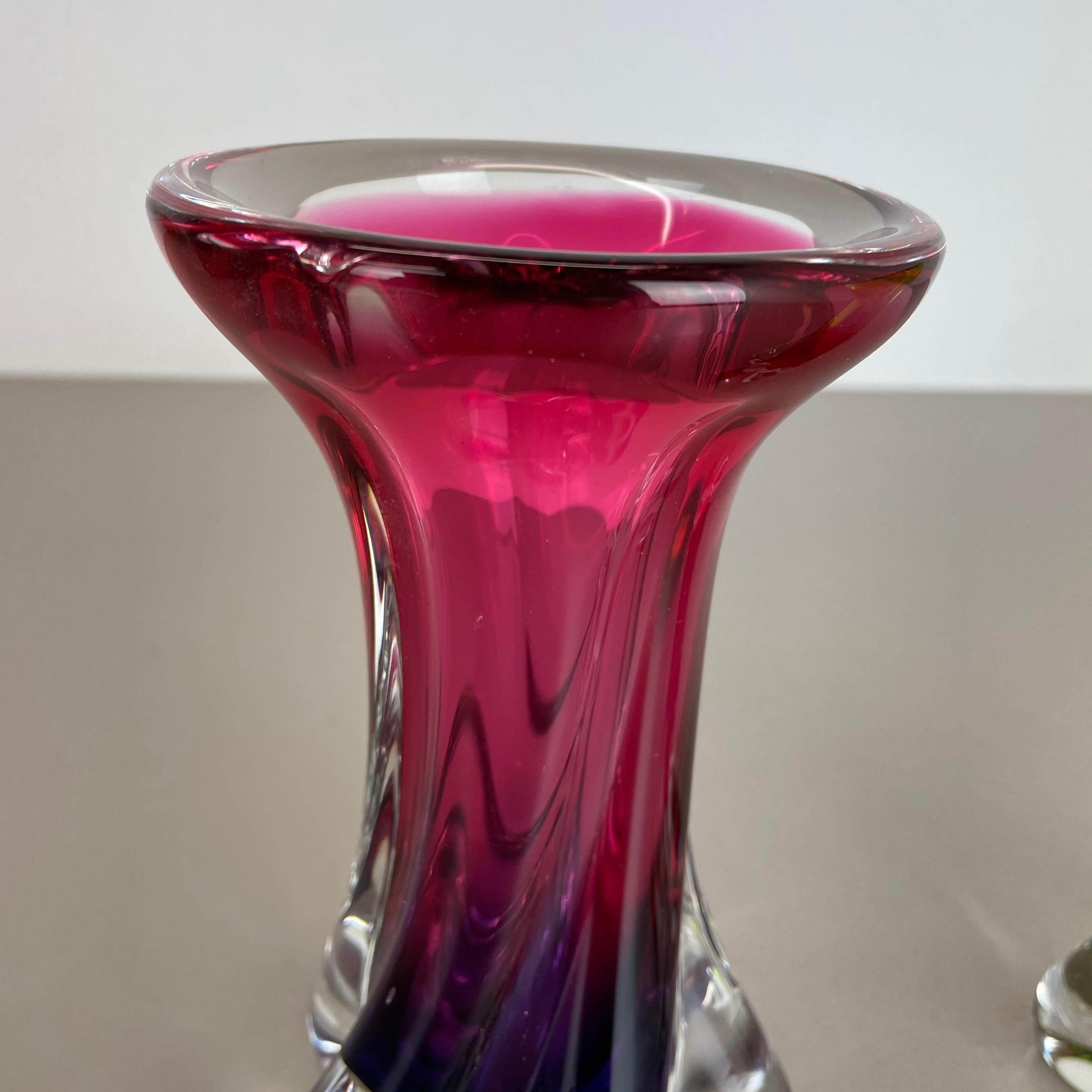set of 2 Vintage Hand Blown Crystal Glass Vase by Joska, Germany, 1970s In Good Condition For Sale In Kirchlengern, DE