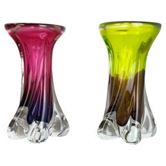 set of 2 Vintage Hand Blown Crystal Glass Vase by Joska, Germany, 1970s