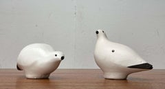 Set of 2 Vintage Handmade Ceramic Riekko Bird Whistles from Finland, 1970s
