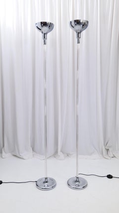 pair vintage Ingo Maurer torchiere floor lamps from 1972