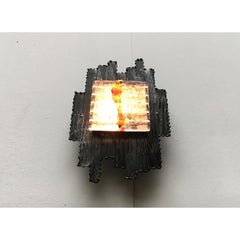 Set di 2 lampade da parete in ferro battuto Vintage Lamp di Albano Poli