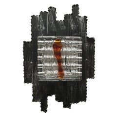 Set di 2 lampade da parete in ferro battuto Vintage Lamp di Albano Poli