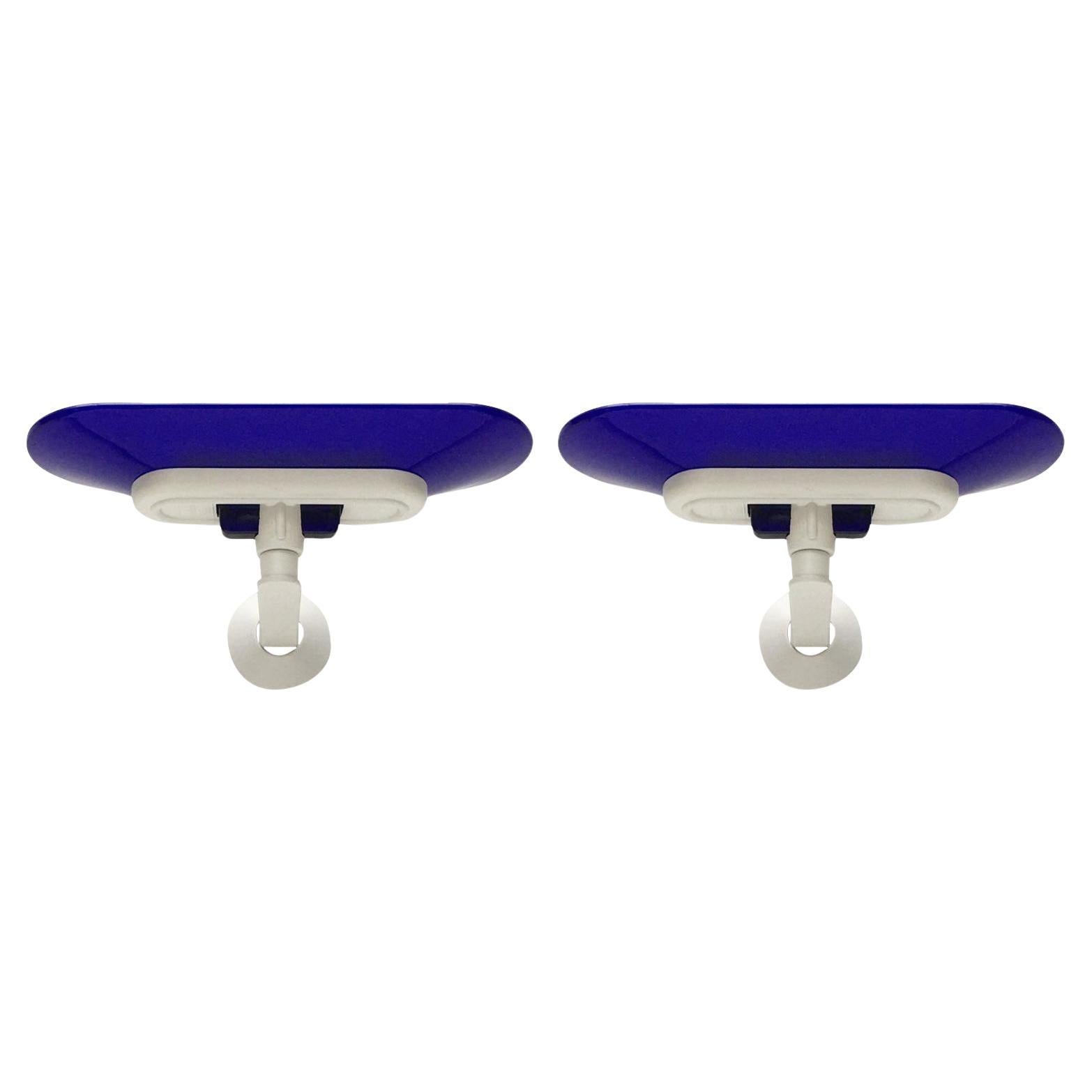 Ensemble de 2 appliques Jill blanches italiennes vintage de Perry King, S. Miranda, 1970 en vente