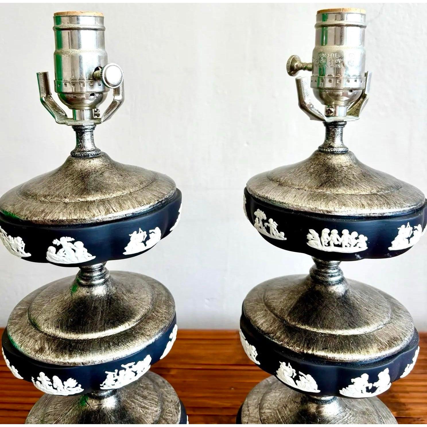 Juego de 2 lámparas vintage de Wedgwood Aluminio