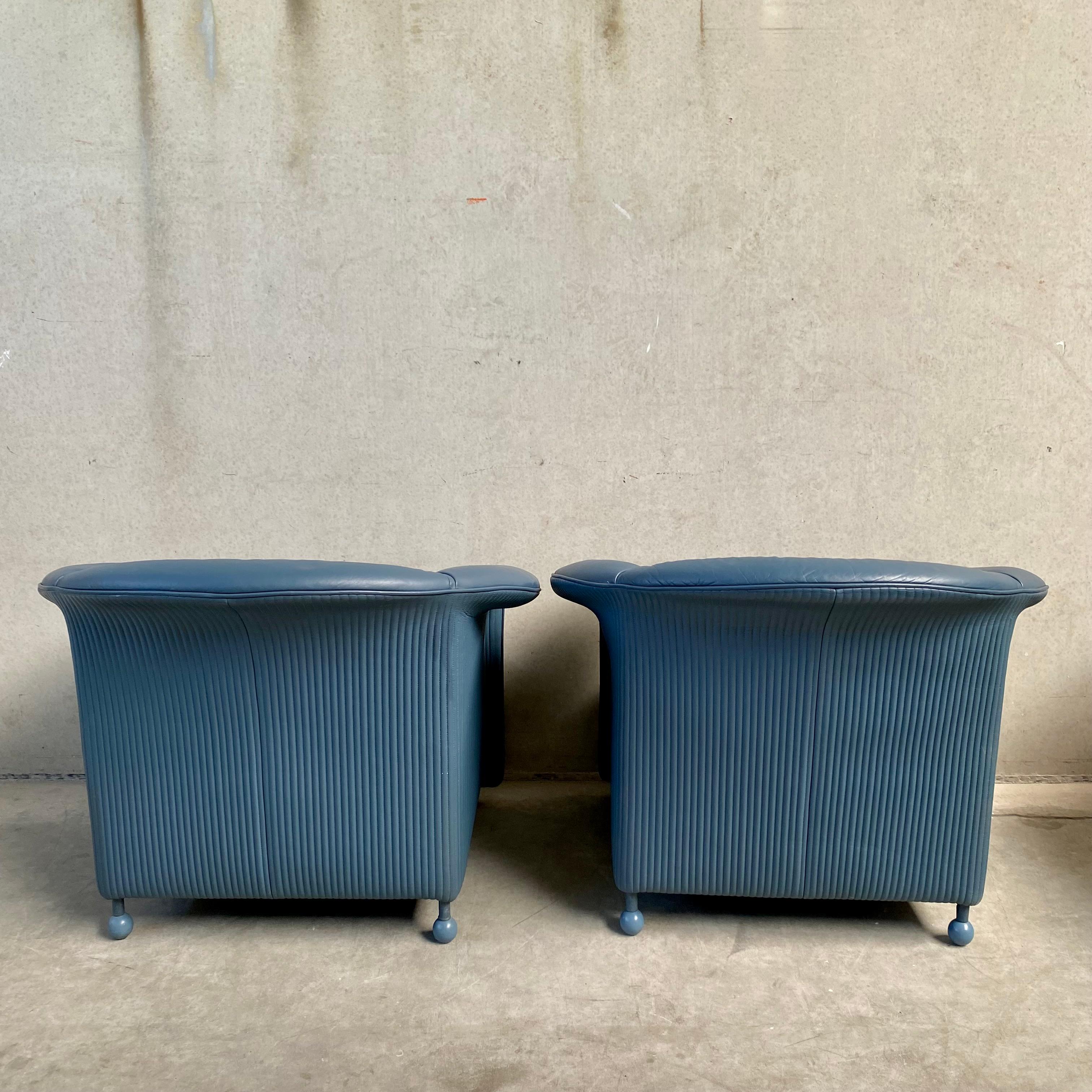 Ensemble de 2 fauteuils en cuir vintage de Paolo Piva pour Wittmann, Autriche, années 1980 en vente 11