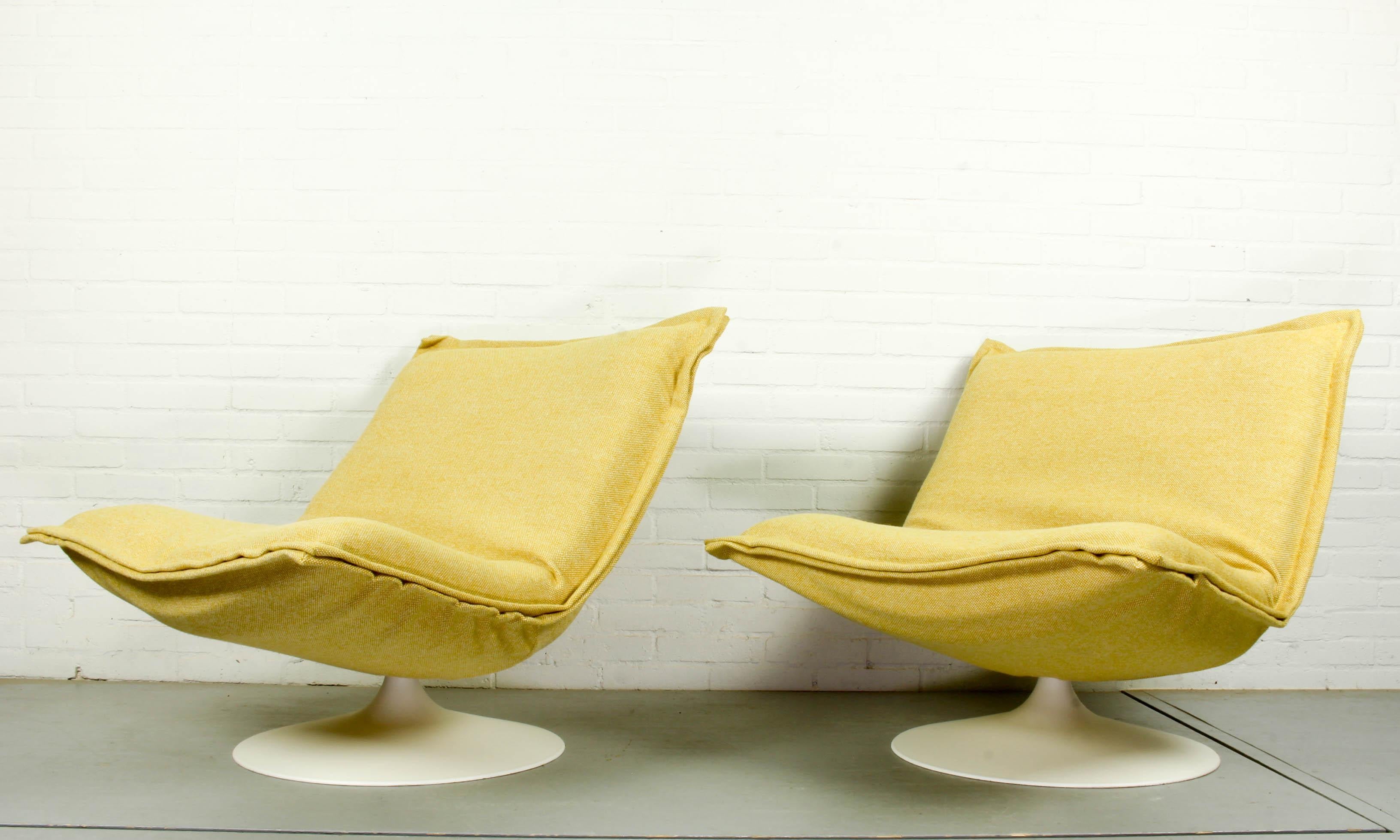 Satz von 2 Vintage-Loungesesseln F980 von Harcourt für Artifort, 1975 (Moderne der Mitte des Jahrhunderts)