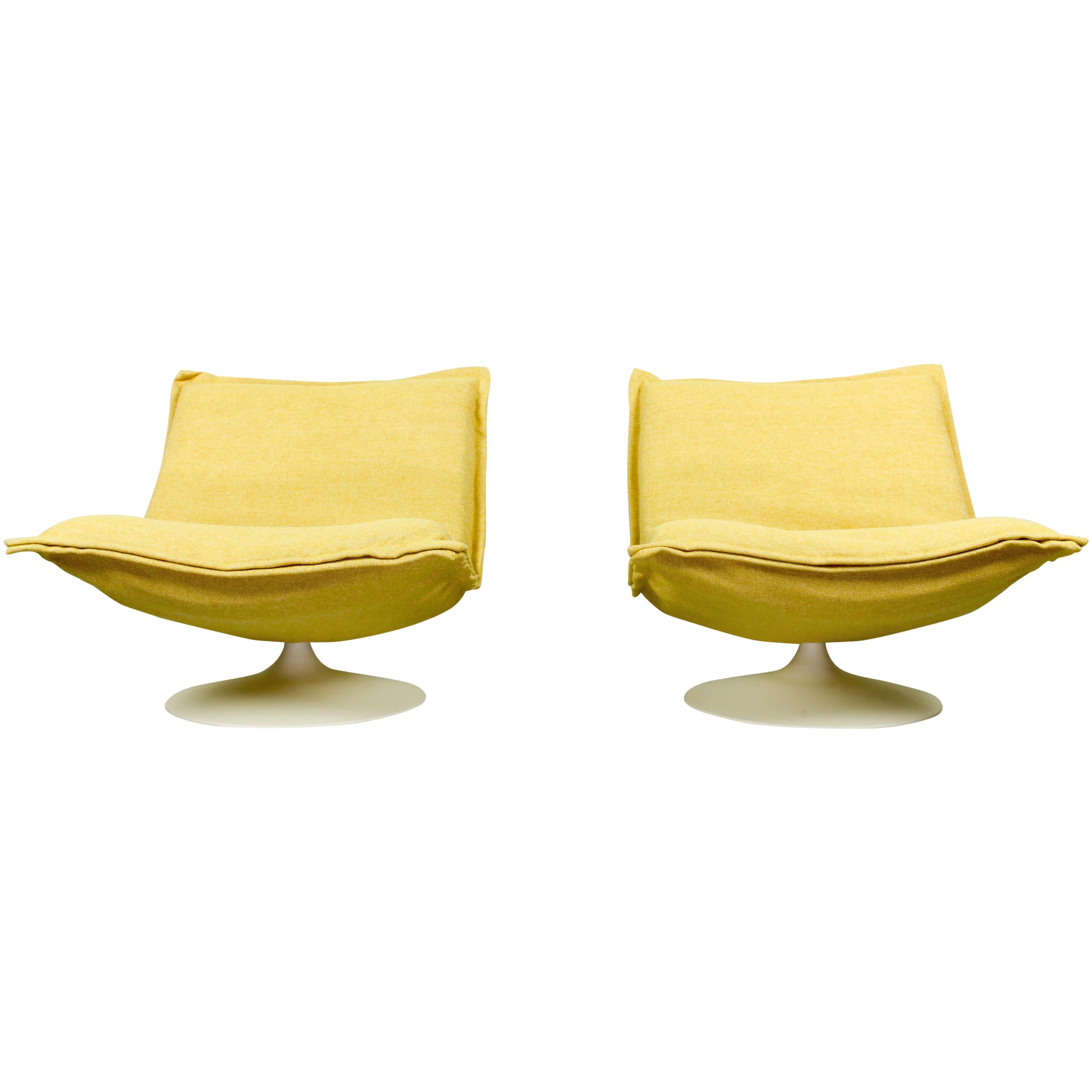 Set of 2 vintage Lounge Chairs F980 by Harcourt for Artifort, 1975