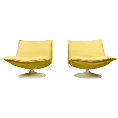 Set of 2 vintage Lounge Chairs F980 by Harcourt for Artifort, 1975