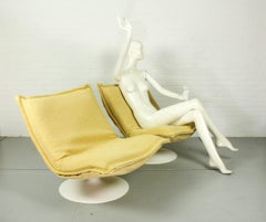 Set of 2 vintage Lounge Chairs F980 by Harcourt for Artifort, 1975