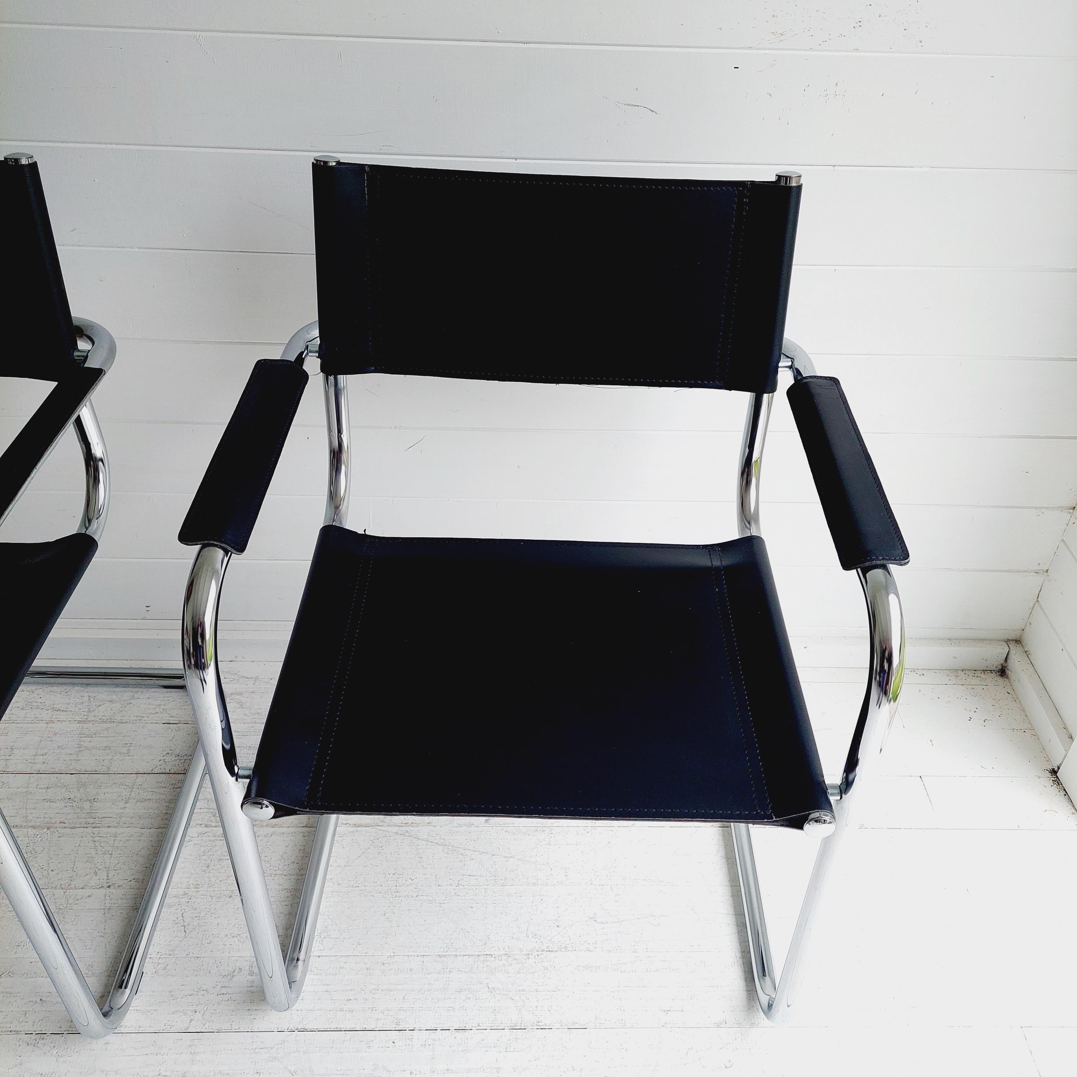 Set Of 2 Vintage Mid Century 1960's/70's Mart Stam Style Cantilever Dining Chair 5