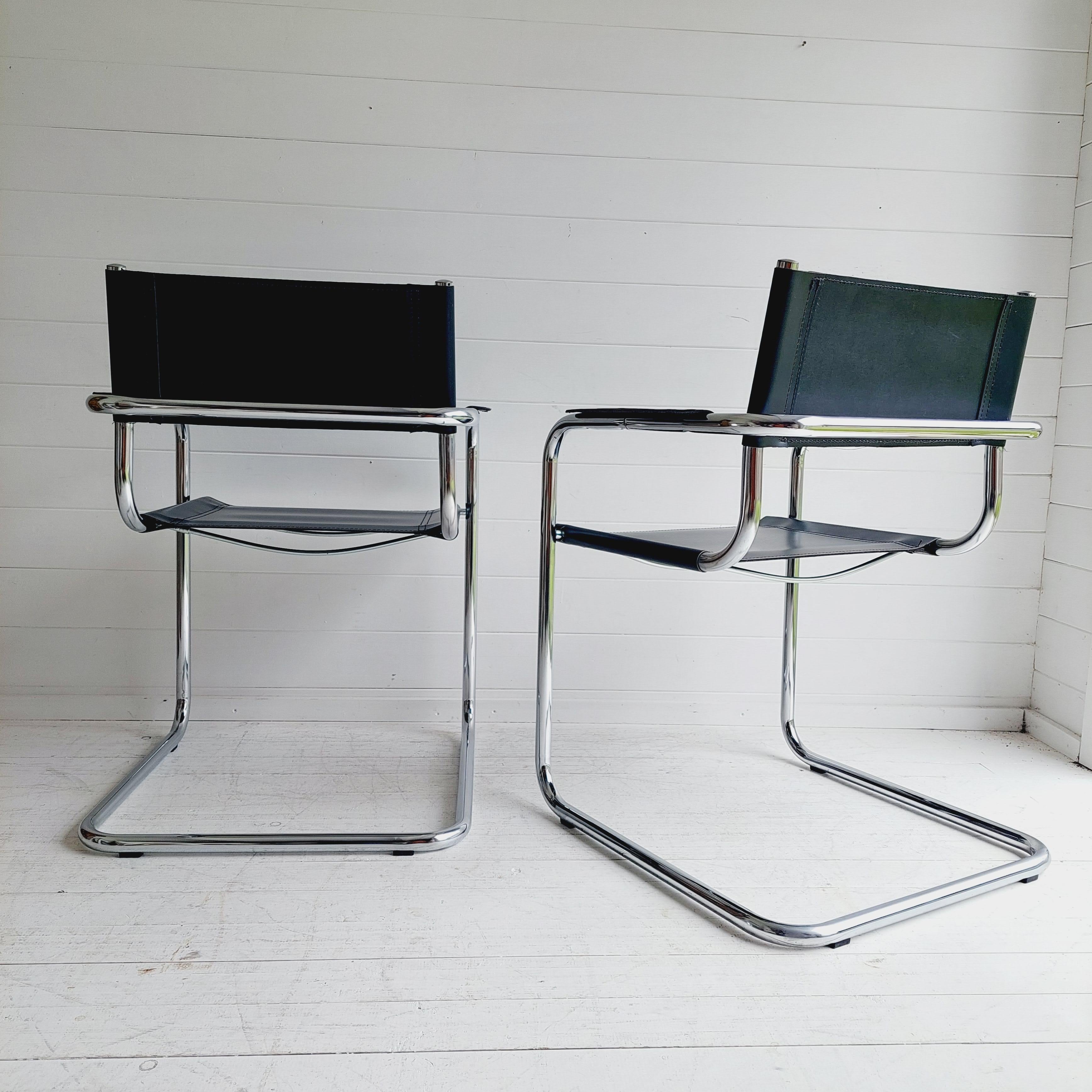 20th Century Set Of 2 Vintage Mid Century 1960's/70's Mart Stam Style Cantilever Dining Chair