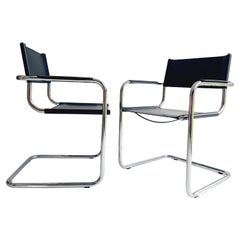 Ensemble de 2 chaises de salle à manger vintage en porte-à-faux de style Mart Stam du milieu des années 1960/70