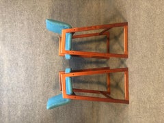 Set of 2 Vintage Mid Century Danish Modern Teak Bar Stools