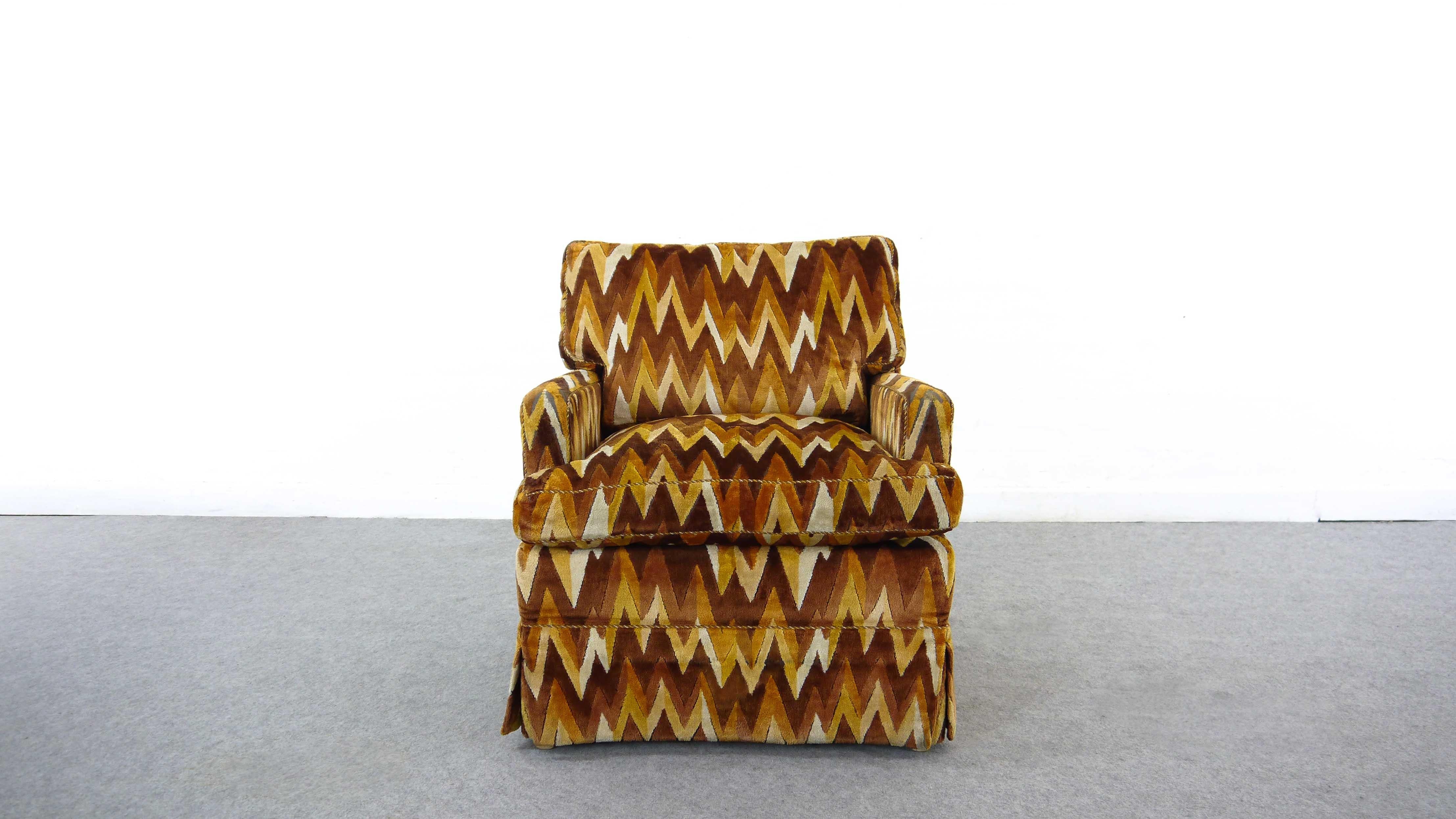 Fabric Set of 2 Vintage Missoni Style Zig Zag Chairs by Bielefelder Werkstätten For Sale