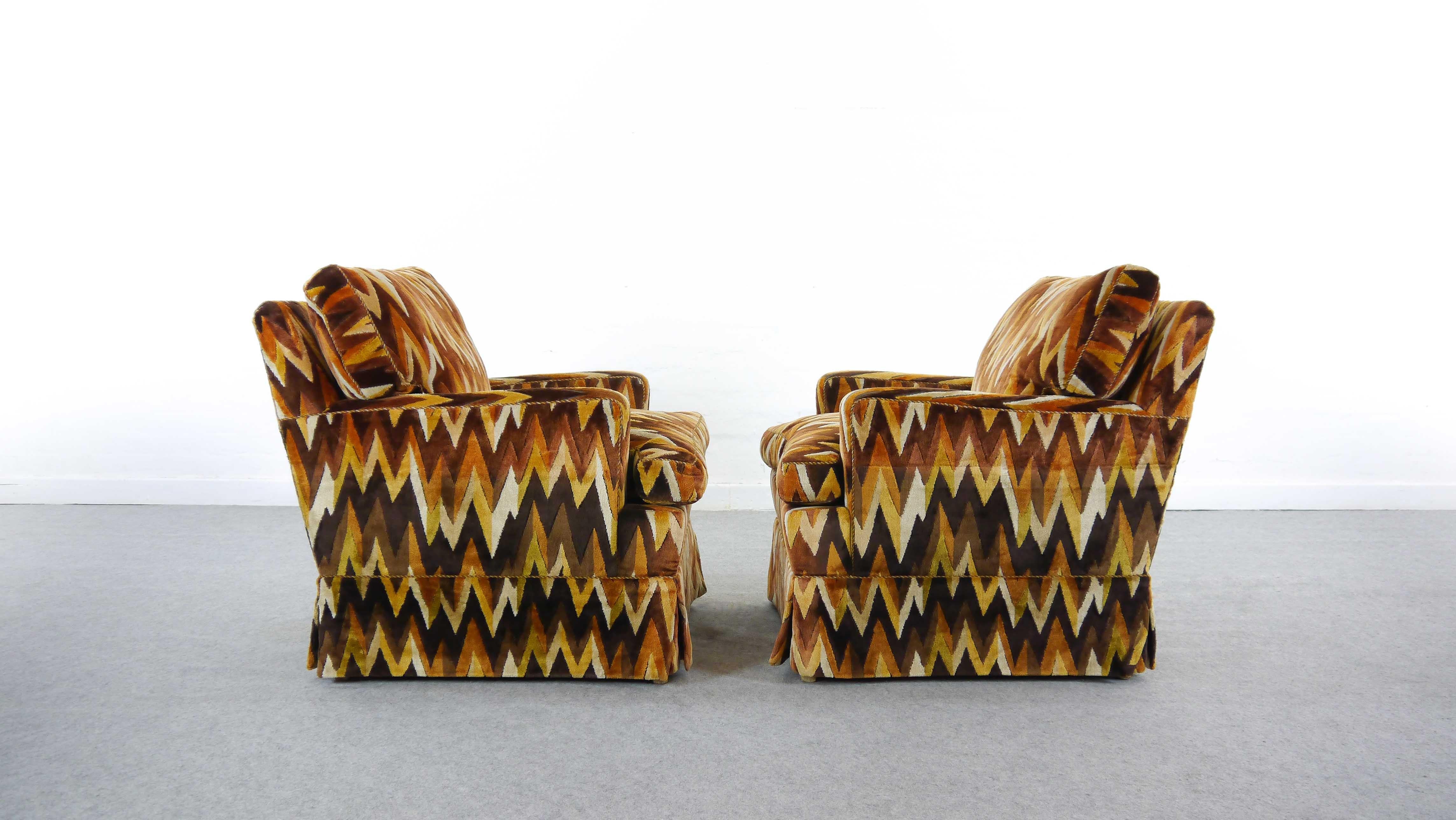 Satz von 2 Vintage Missoni Style Zig Zag Stühlen von Bielefelder Werkstätten (Internationaler Stil) im Angebot