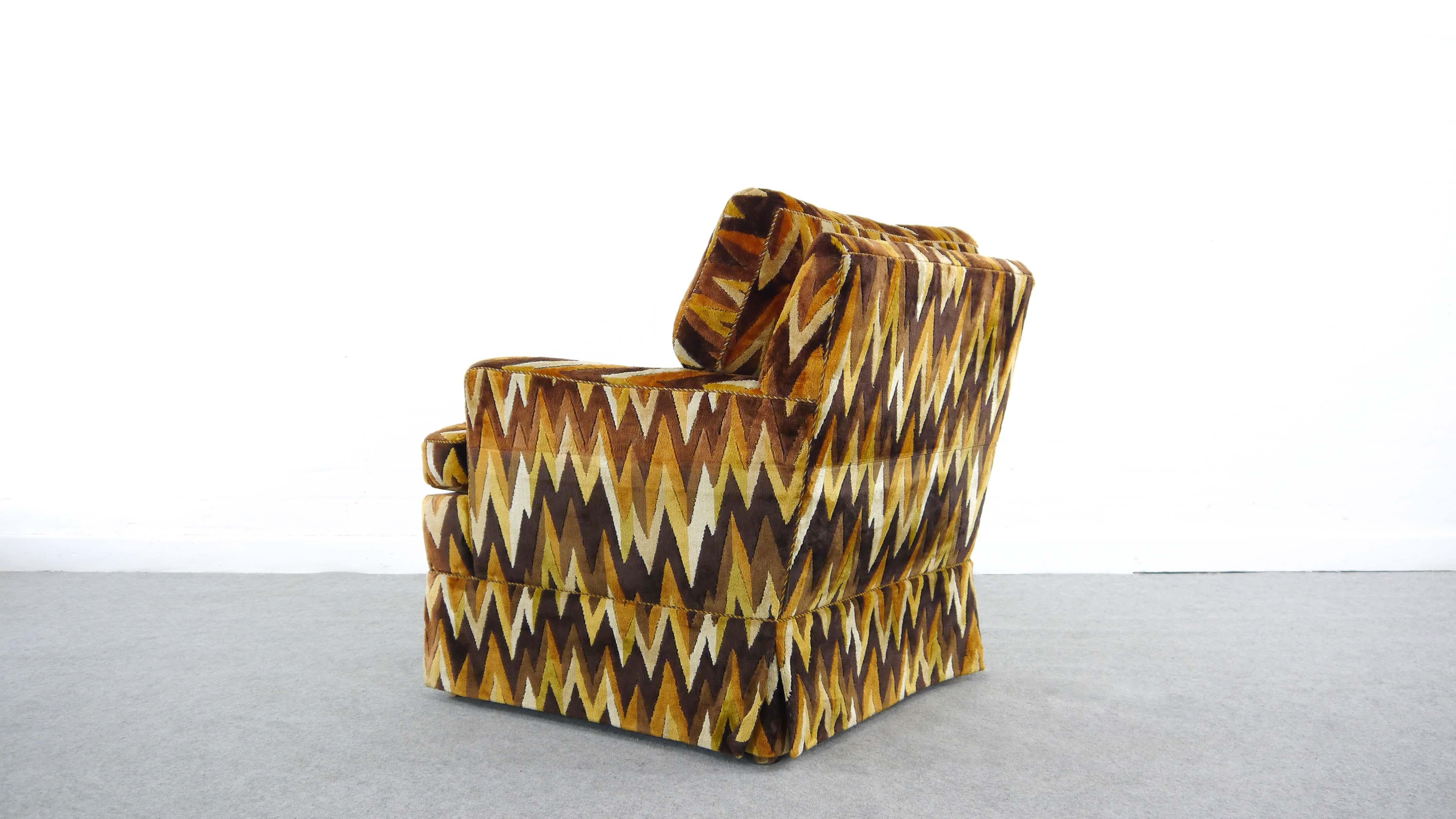 Satz von 2 Vintage Missoni Style Zig Zag Stühlen von Bielefelder Werkstätten im Angebot 1