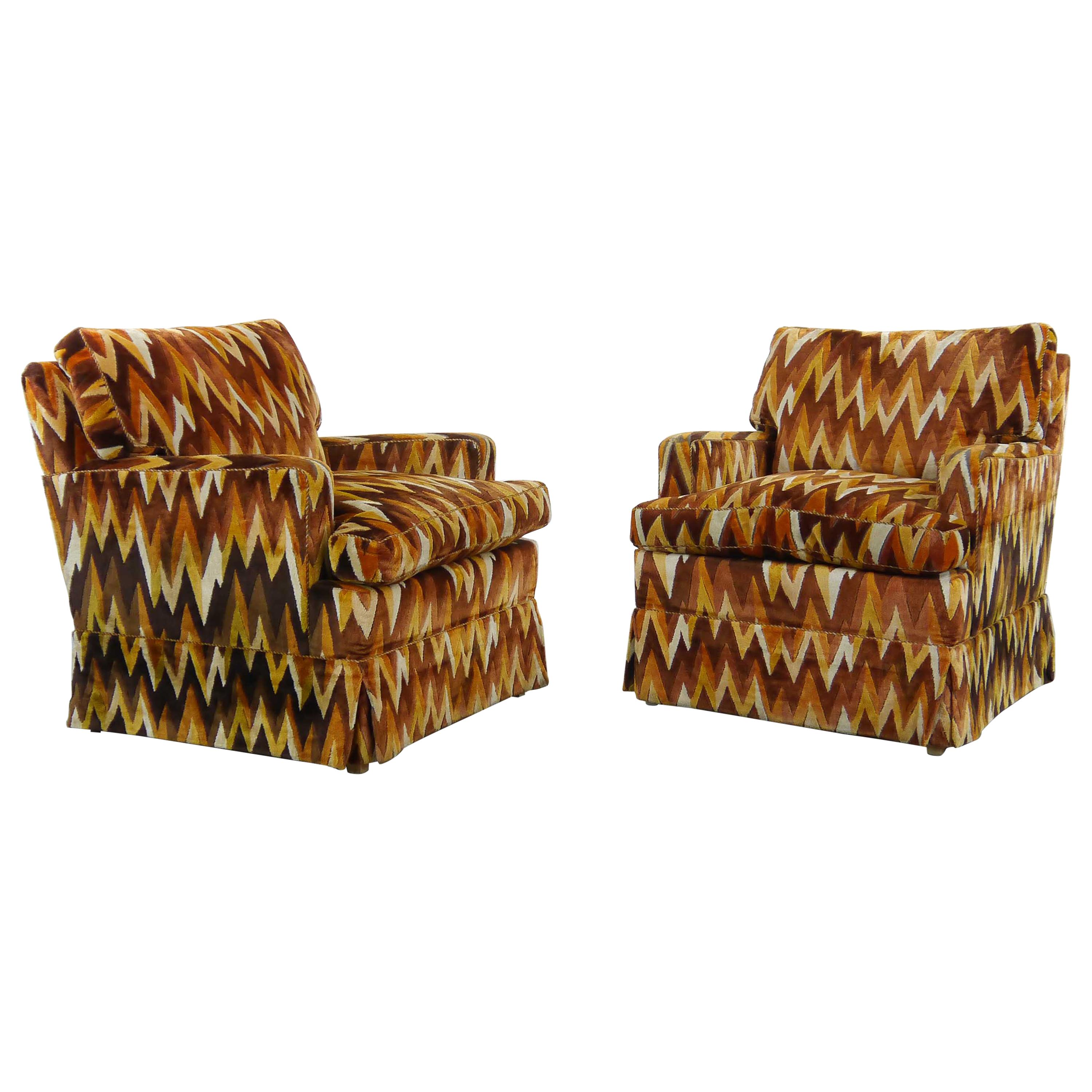 Set of 2 Vintage Missoni Style Zig Zag Chairs by Bielefelder Werkstätten