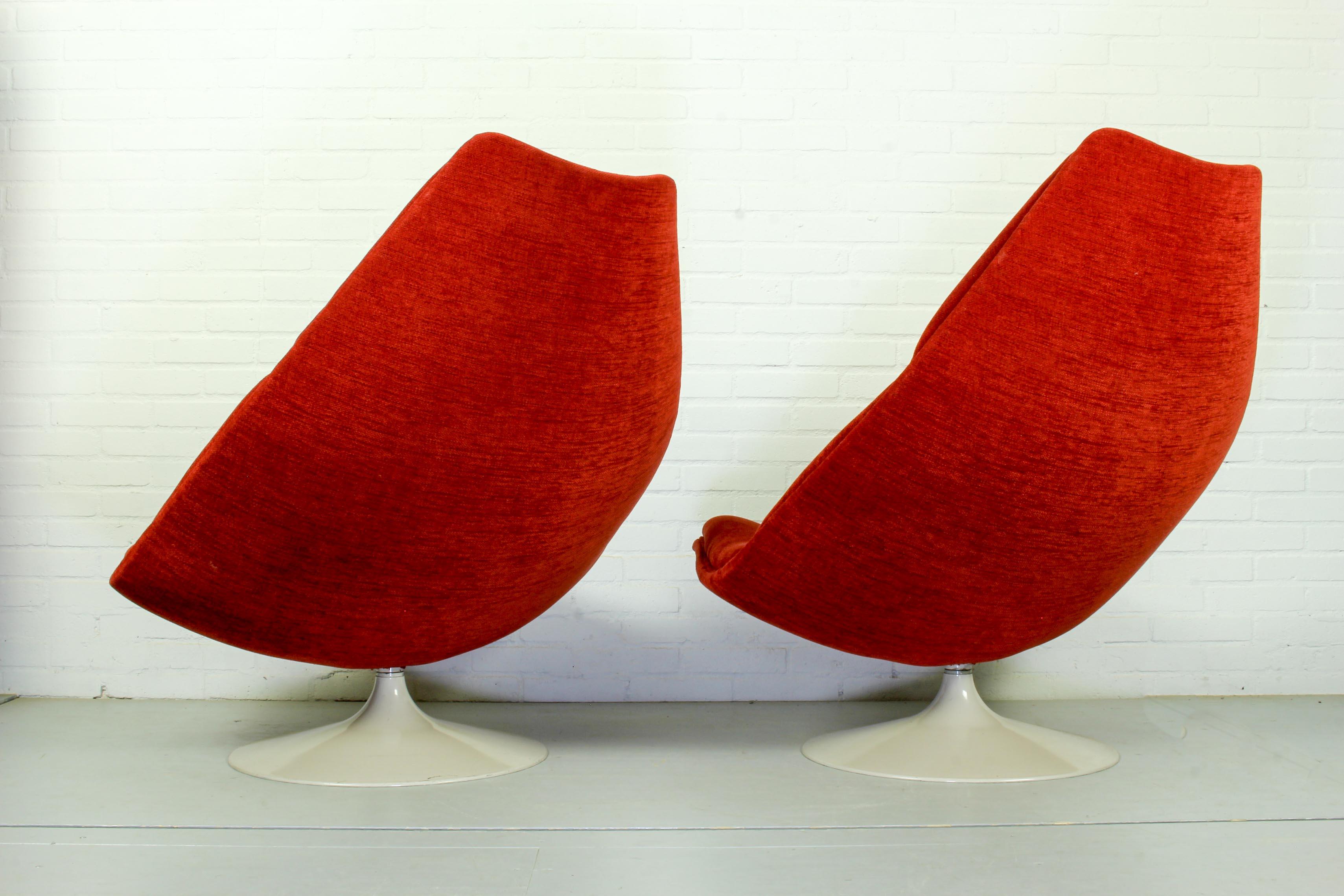 Mid-Century Modern Set of 2 Vintage Model F510 Lounge Chairs by Geoffrey Harcourt for Artifort, 196