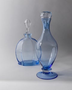 Set of 2 Vintage Murano Glass Decanter with Stoppers, 1940s
