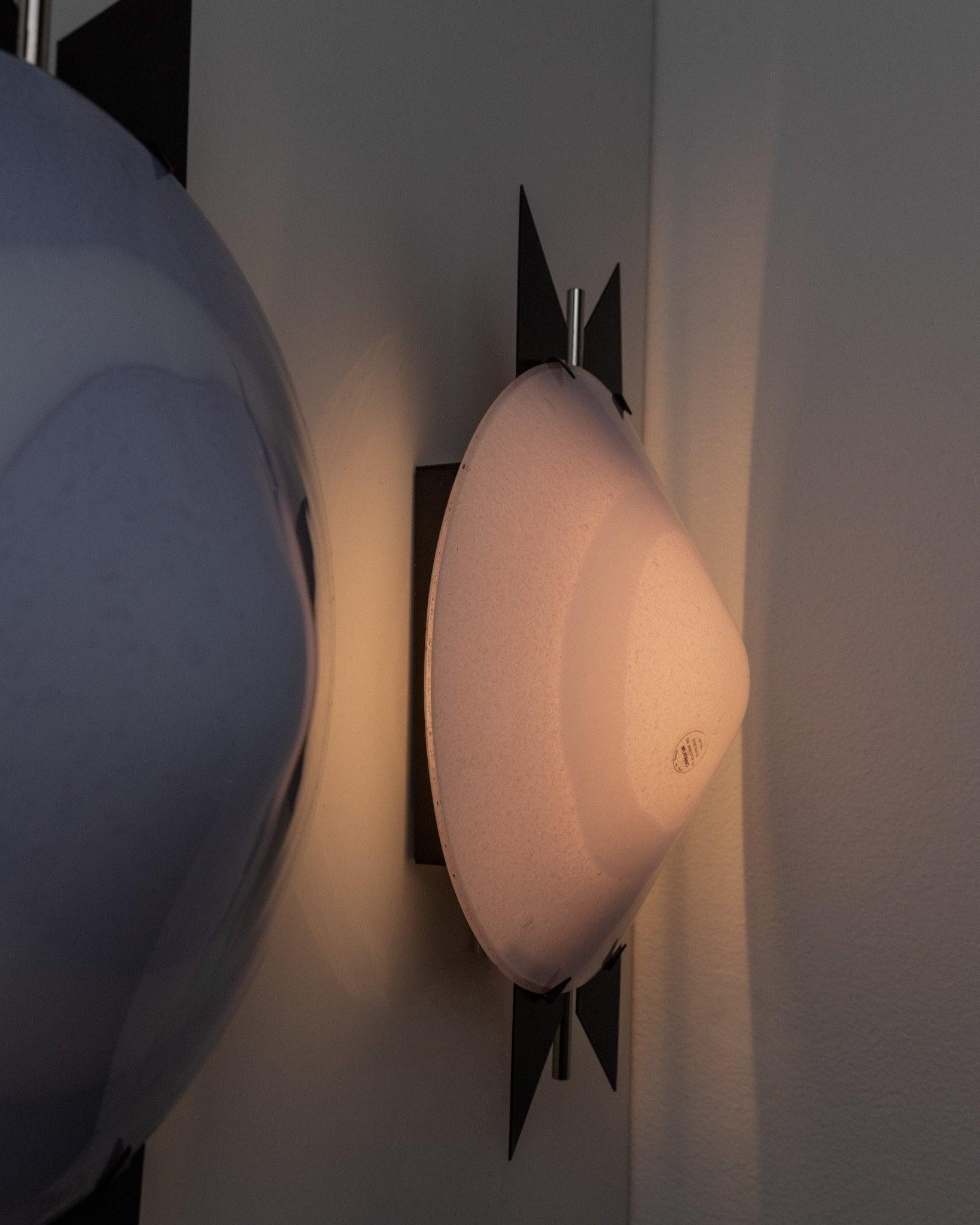 XX secolo Set di 2 lampade da parete in vetro di Murano vintage in stile Memphis, anni '80 in vendita