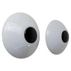 Lot de 2 lampes murales ou plafonniers vintage en verre de Murano, Italie, années 1980