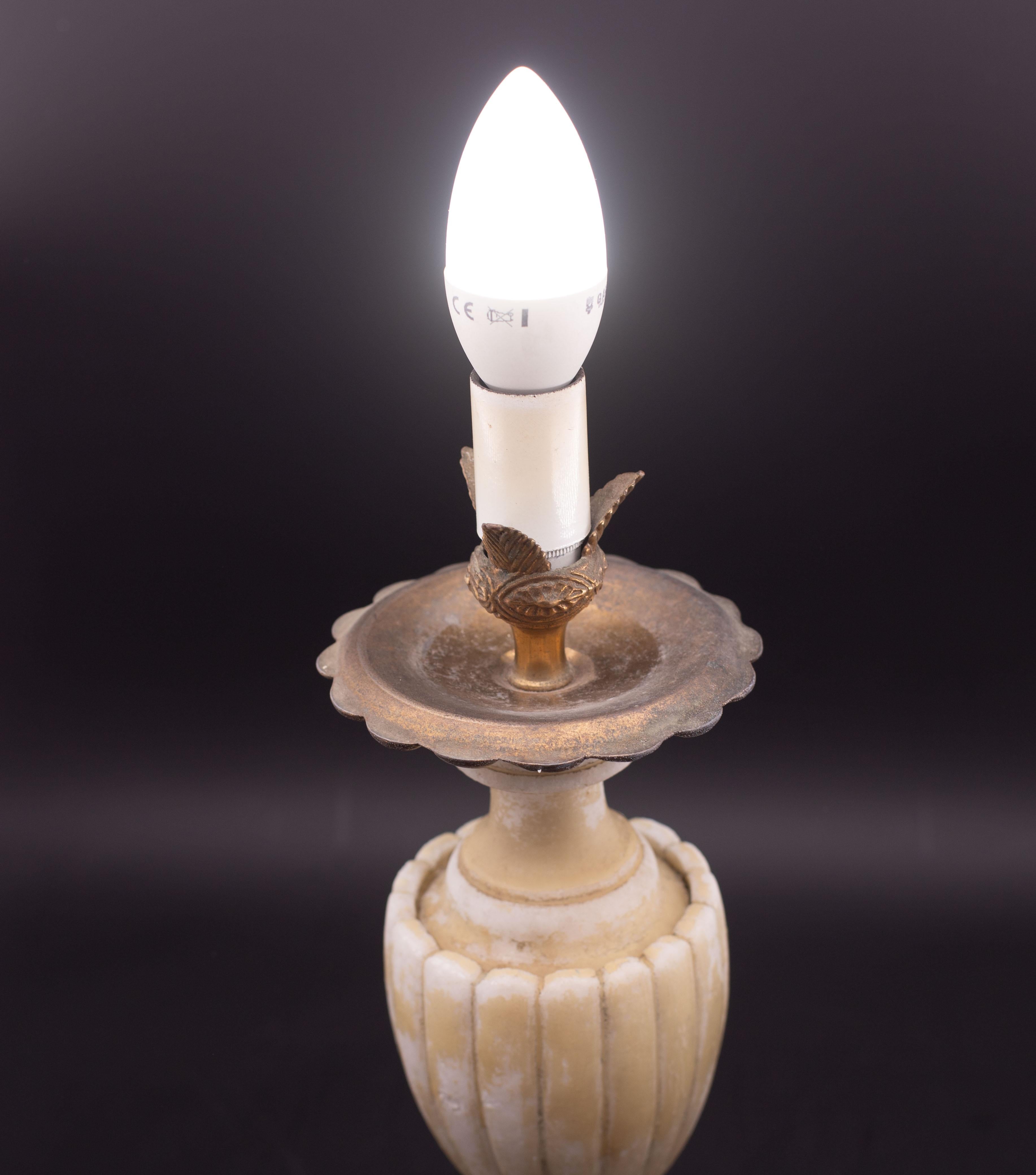 Art déco Lot de 2 lampes de table Vintage Neoclassica Alabster par Gregoretti & co. Volterra en vente