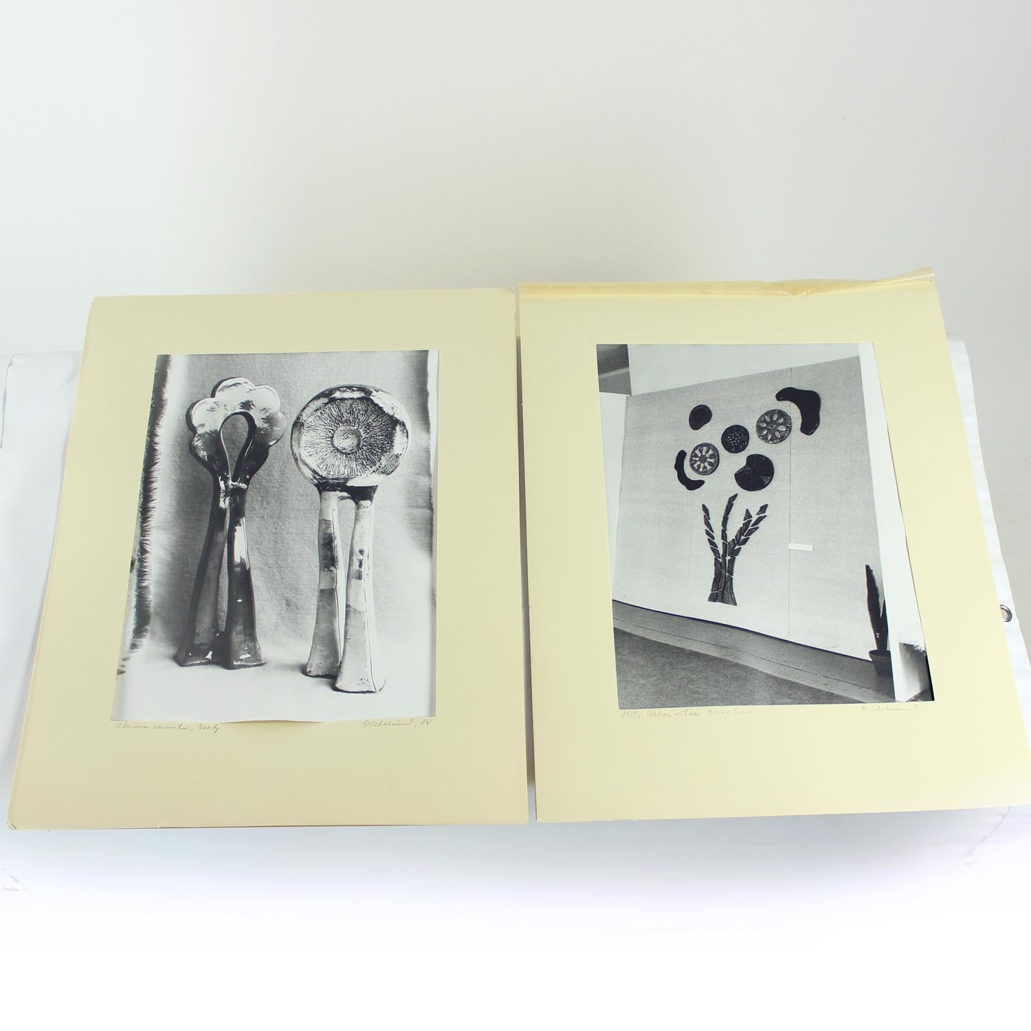 2er-Set Vintage-Fotograps von Keramik-Kunstwerken von Ditta Abrhamova, Tschechoslowakei im Angebot 2