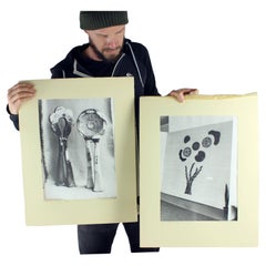2er-Set Vintage-Fotograps von Keramik-Kunstwerken von Ditta Abrhamova, Tschechoslowakei