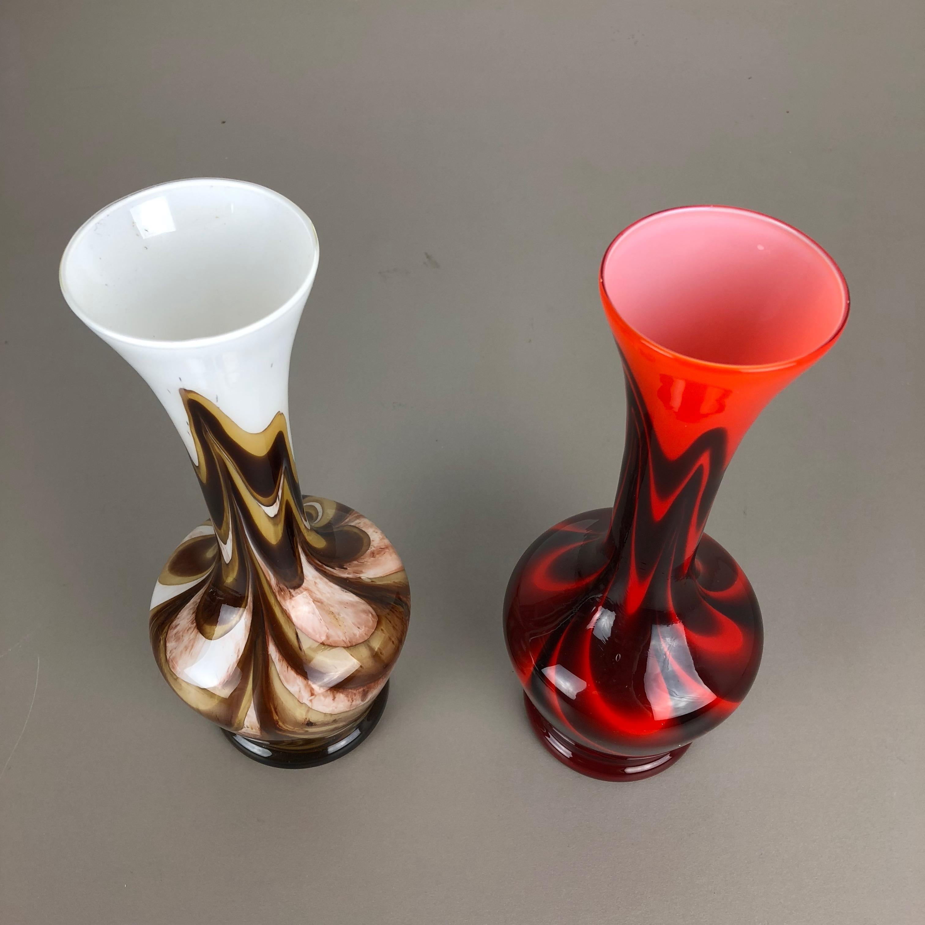 Set of 2 Vintage Pop Art Opaline Florence Vase Design, Italy, 1970s For Sale 7