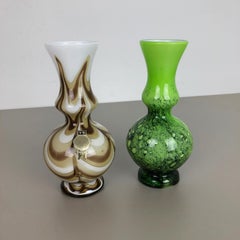 Set of 2 Vintage Pop Art Opaline Florence Vase Design, Italy, 1970s