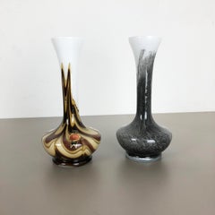 Set di 2 vasi vintage Pop Art Opaline florence, Italia, anni '70