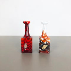 Set di 2 vasi vintage Pop Art Opaline florence, Italia, anni '70