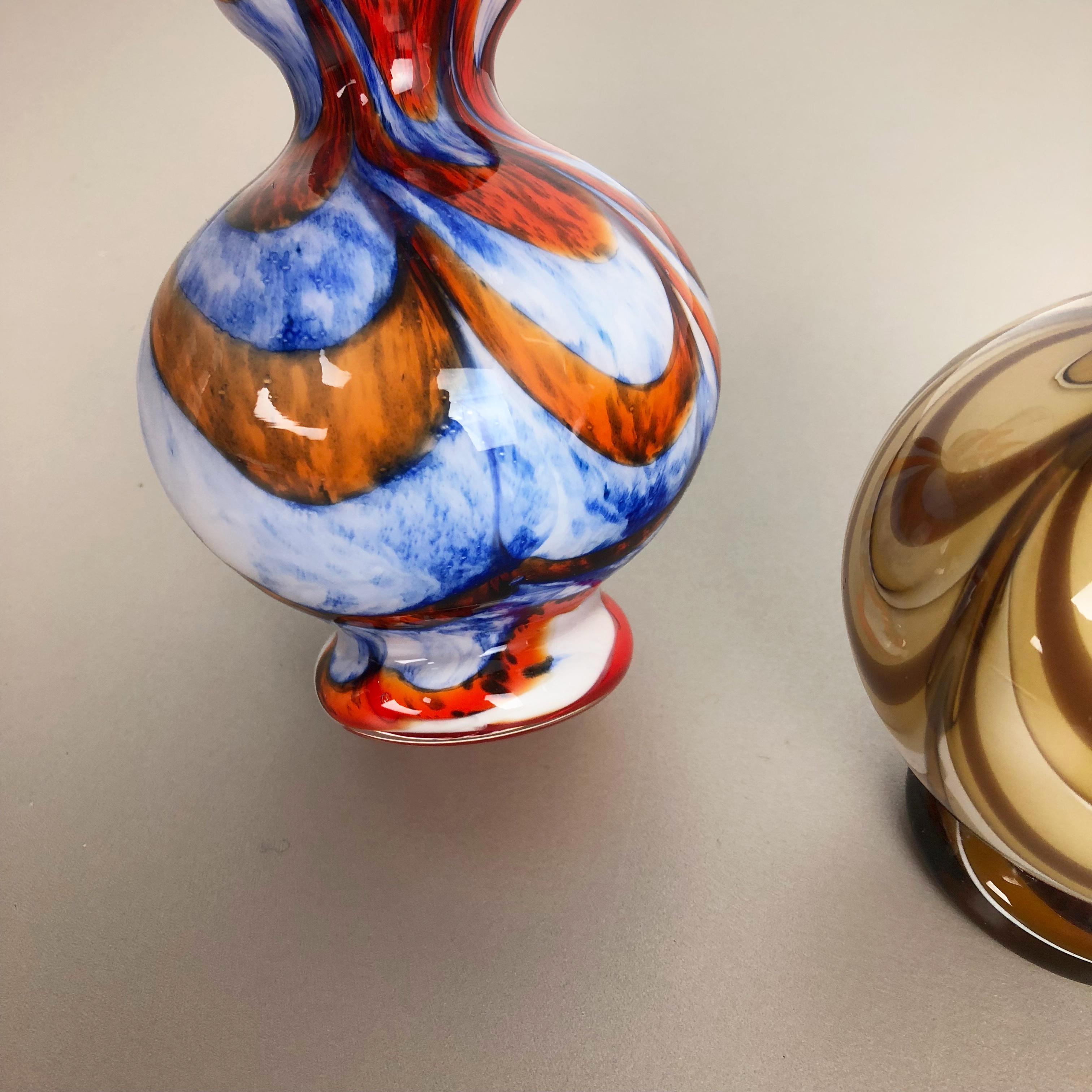 Italian Set of 2 Vintage Pop Art Opaline Florence Vase Design, Italy, 1970s