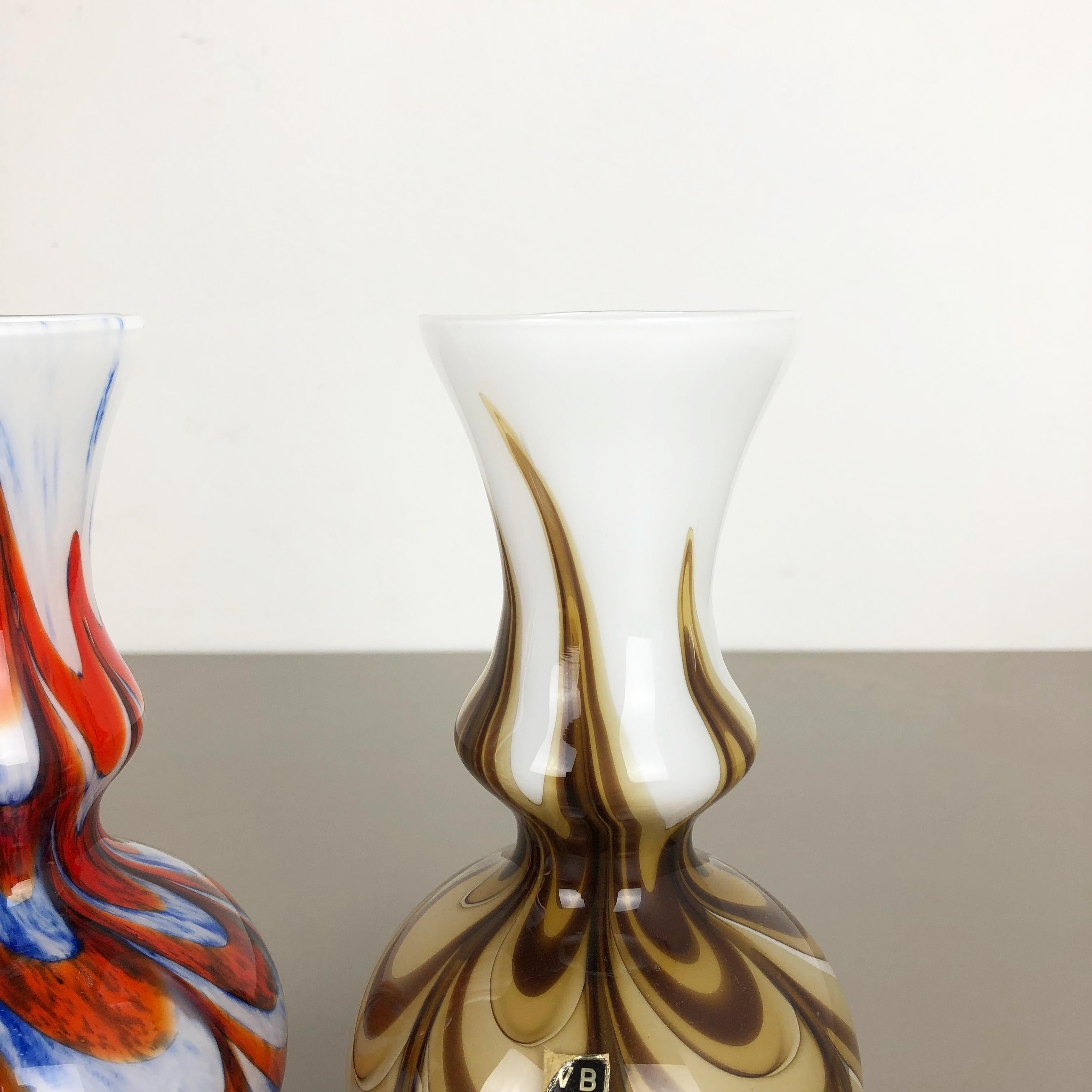 Set of 2 Vintage Pop Art Opaline Florence Vase Design, Italy, 1970s In Good Condition In Kirchlengern, DE