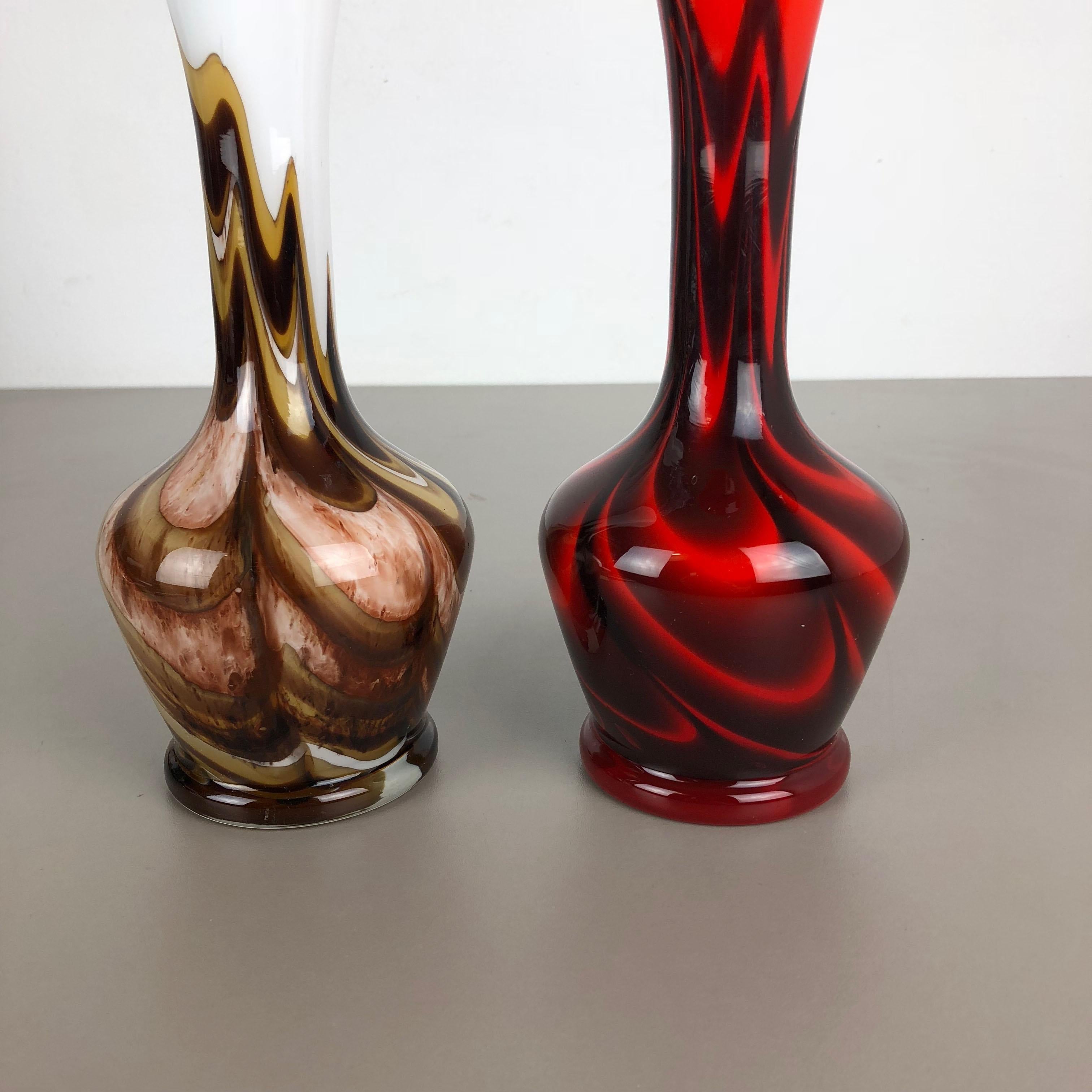 Set of 2 Vintage Pop Art Opaline Florence Vase Design, Italy, 1970s In Good Condition For Sale In Kirchlengern, DE