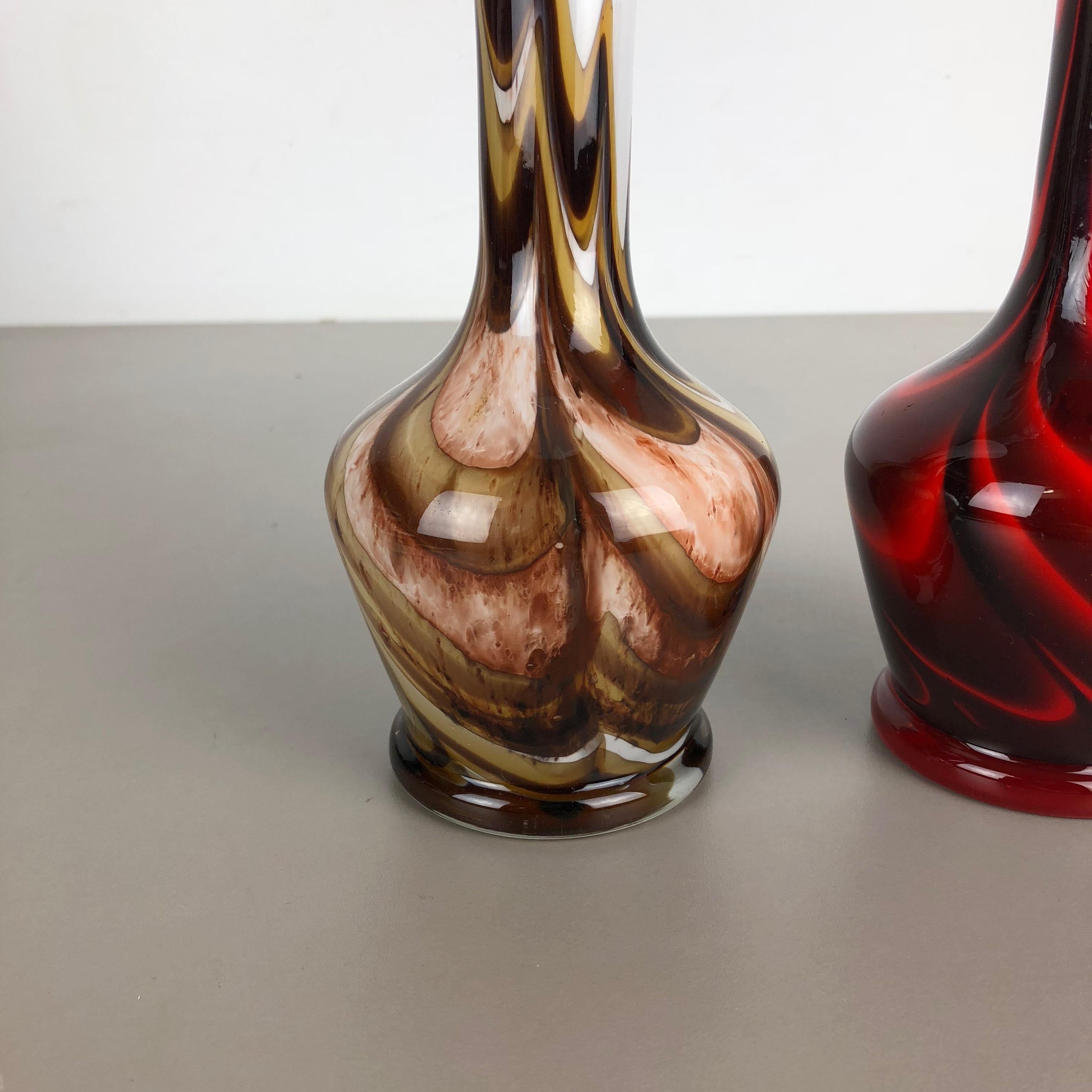 20th Century Set of 2 Vintage Pop Art Opaline Florence Vase Design, Italy, 1970s For Sale