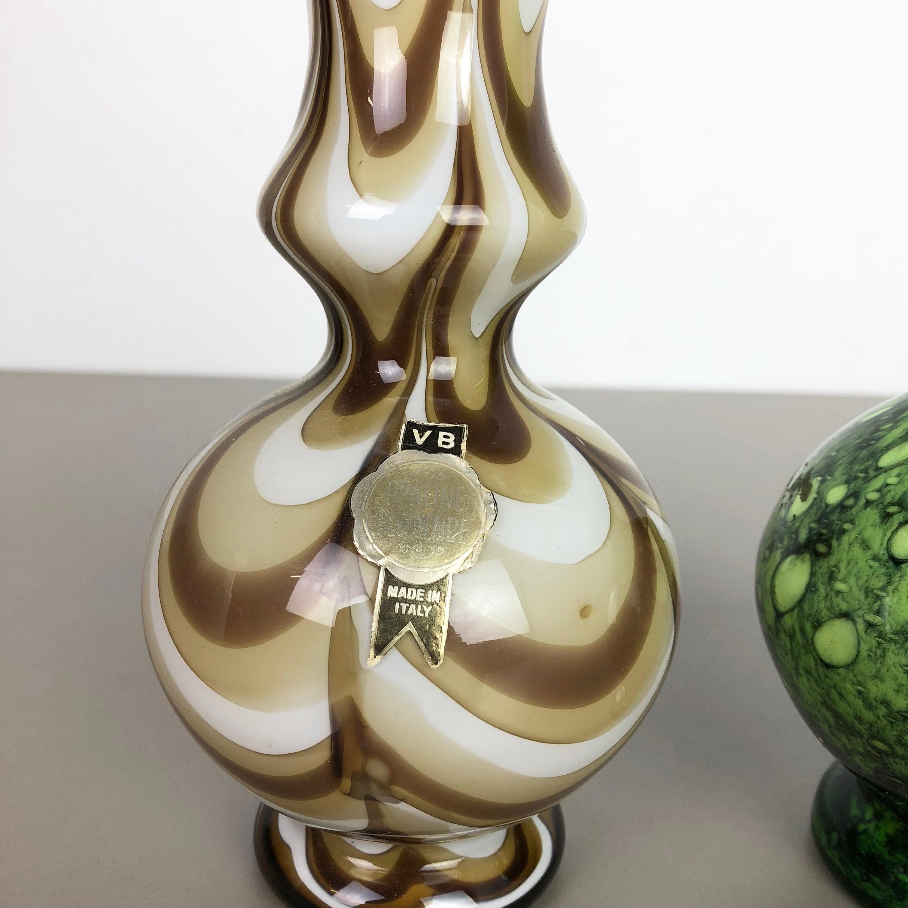 Set of 2 Vintage Pop Art Opaline Florence Vase Design, Italy, 1970s For Sale 2