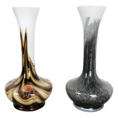 Lote de 2 Floreros Vintage Pop Art de Opaline florence, Italia, años 70