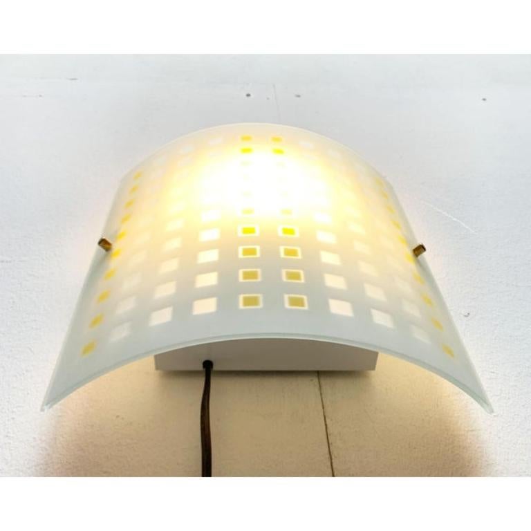 Postmoderno Set di 2 lampade da parete in vetro postmoderno vintage di DIY Light, anni '80 in vendita