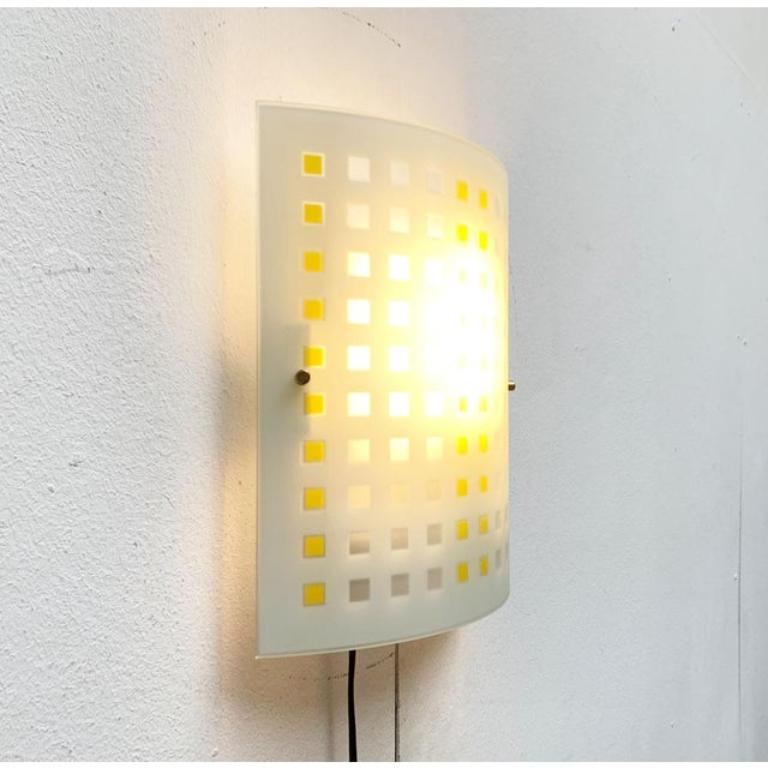 Metallo Set di 2 lampade da parete in vetro postmoderno vintage di DIY Light, anni '80 in vendita