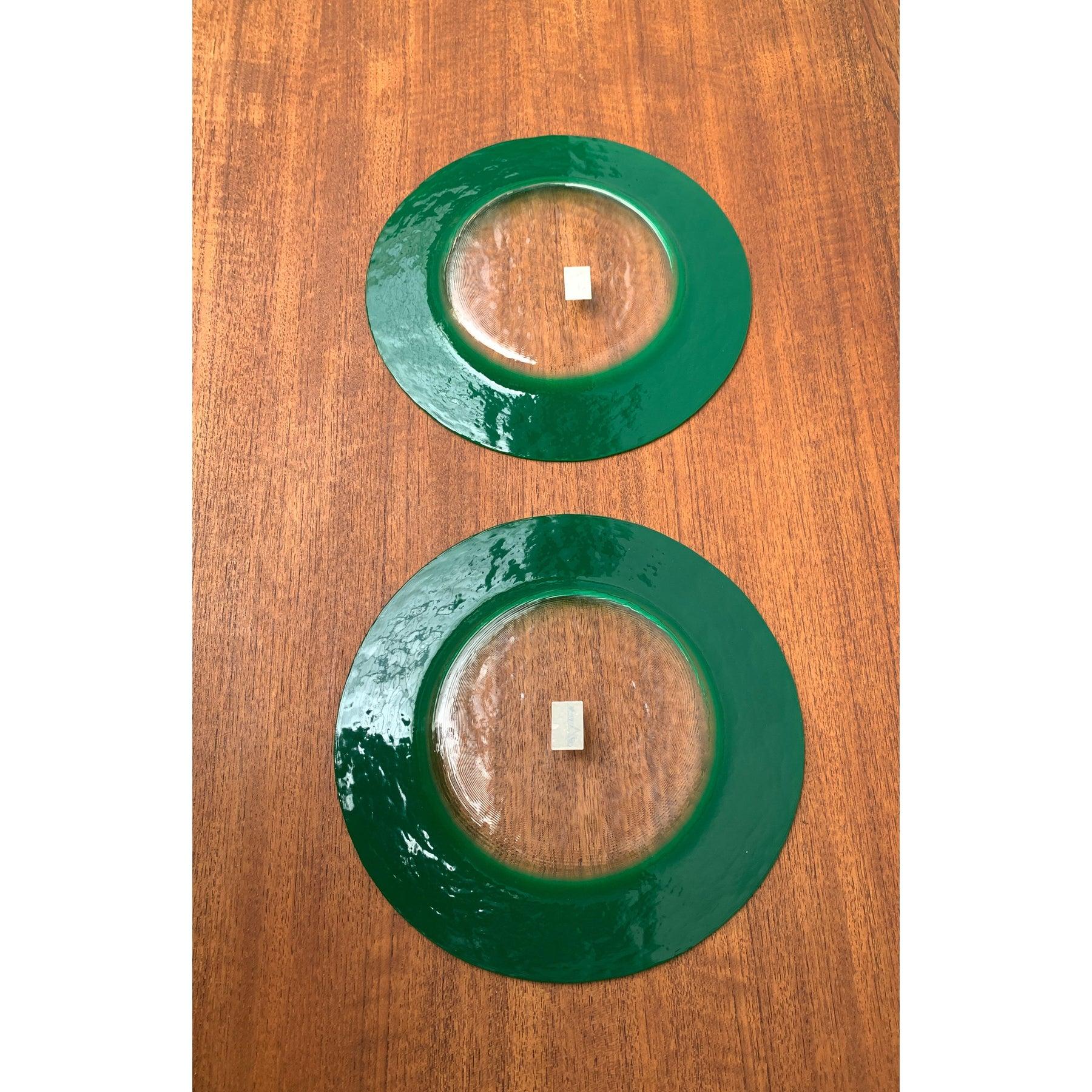 Set of 2 Vintage Postmodern Italian Glass Plates from Diangelo For Sale 5