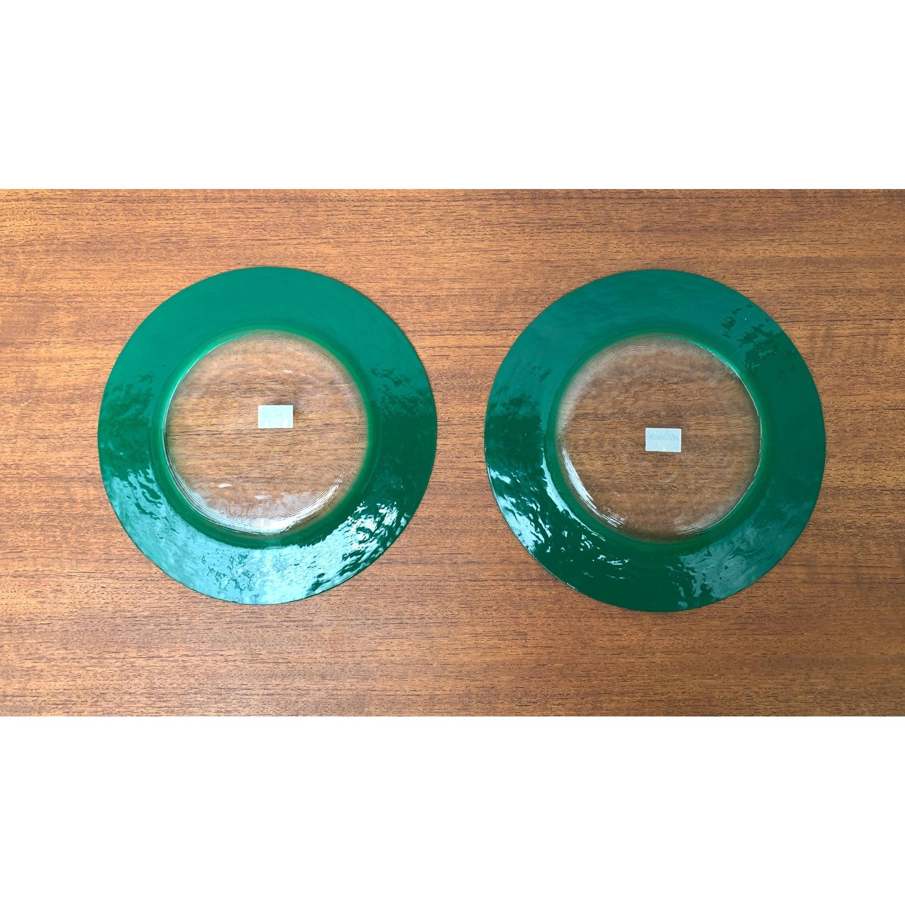 Set of 2 Vintage Postmodern Italian Glass Plates from Diangelo For Sale 6