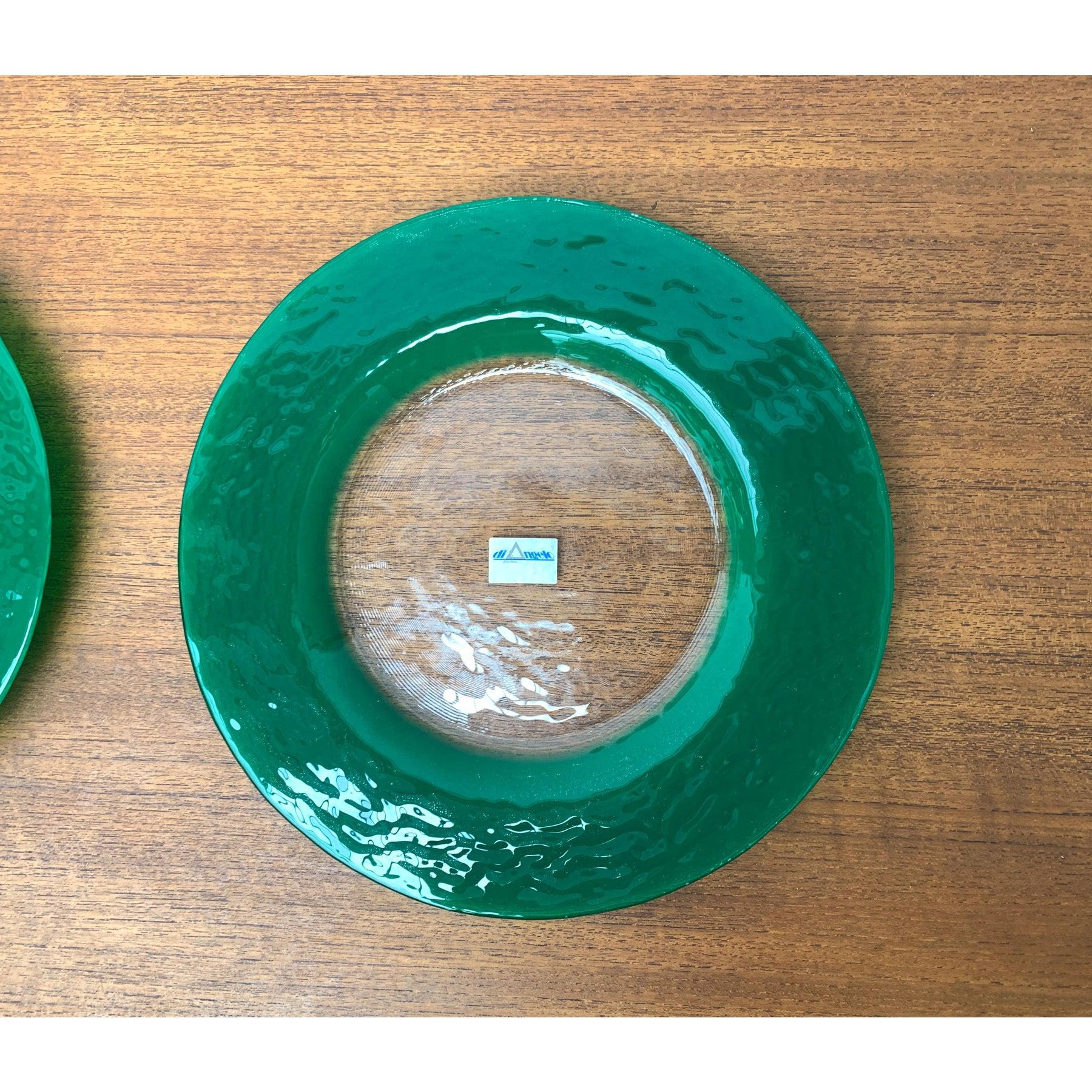 Set of 2 Vintage Postmodern Italian Glass Plates from Diangelo In Excellent Condition For Sale In Hamburg, DE