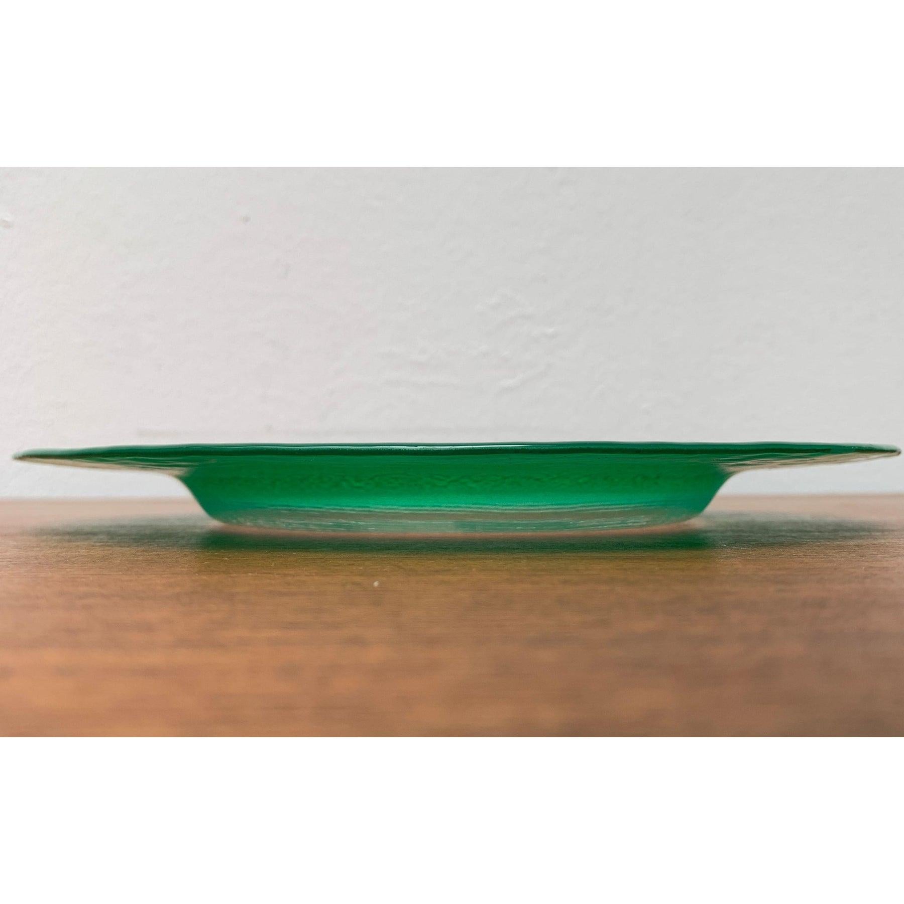 Set of 2 Vintage Postmodern Italian Glass Plates from Diangelo For Sale 4