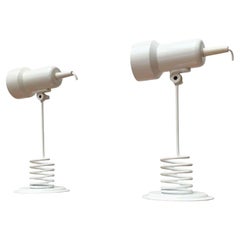 Set of 2 Vintage Postmodern Space Age Spring Table Lamps, 1980s